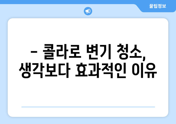 콜라로 변기 청소? 놀라운 효과와 팁 | 변기 청소, 콜라 활용, 찌든 때 제거, 깨끗한 변기