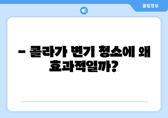 콜라로 변기 얼룩 제거하는 꿀팁! | 변기 청소, 찌든 때 제거, 콜라 활용법