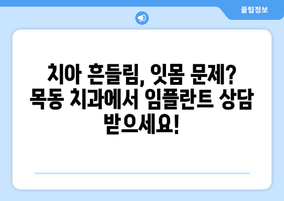 치아 흔들림과 잇몸 문제로 임플란트 고민? 목동 치과에서 상담 받고 해결하세요! | 임플란트, 치아 상실, 잇몸 질환, 목동 치과 추천