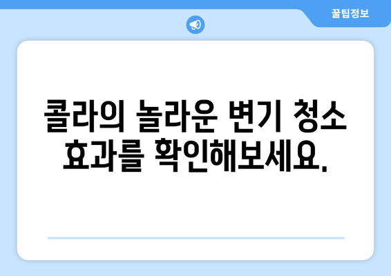 콜라로 변기 청소! 새것처럼 깨끗하게 만들기 | 변기 청소, 콜라 활용, 찌든 때 제거, 효과적인 방법