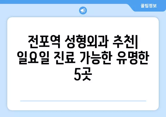 전포역 성형외과 추천| 일요일 진료 가능한 유명한 5곳 | 코, 눈, 얼굴, 지방이식, 흉터 전문의