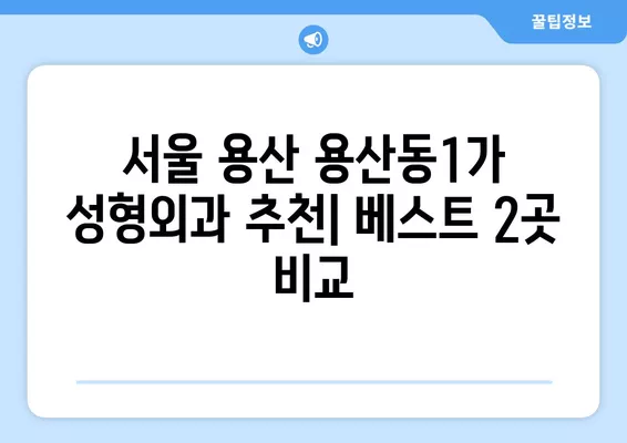 서울 용산구 용산동1가 성형외과 추천 베스트 2곳| 눈, 코, 흉터, 지방이식 전문의 비교 | 일요일 진료 가능