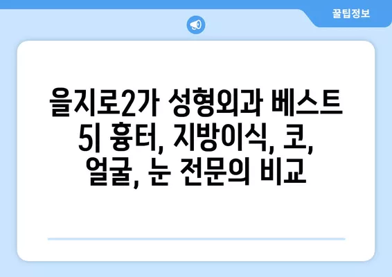 서울 중구 을지로2가 성형외과 추천 베스트 5| 흉터, 지방이식, 코, 얼굴, 눈 전문의 비교 | 일요일 진료 가능한 곳