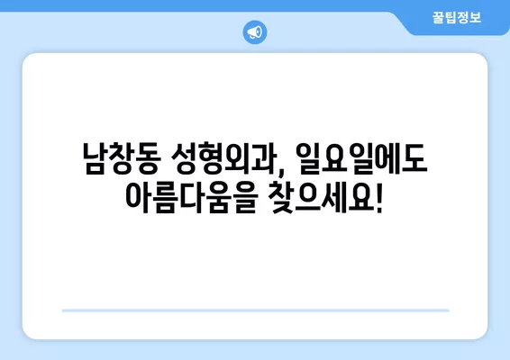 서울 중구 남창동 성형외과 추천| 일요일 진료 가능한 전문의 5곳 | 지방이식, 코, 흉터, 눈, 얼굴 성형 가이드