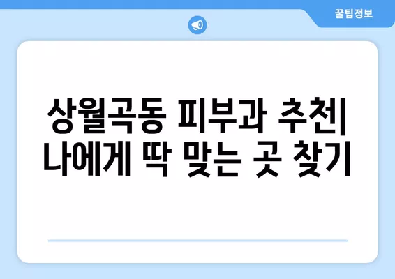 서울 성북구 상월곡동 피부과 추천| 전문의 일요일 진료 & 리프팅/레이저제모/보톡스/필러/여드름 비교 | 5곳 BEST