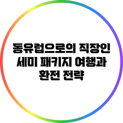 동유럽으로의 직장인 세미 패키지 여행과 환전 전략