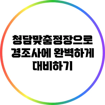 청담맞춤정장으로 경조사에 완벽하게 대비하기
