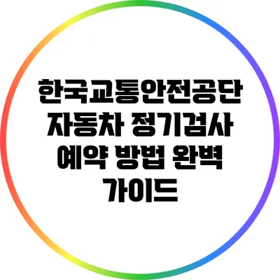 한국교통안전공단 자동차 정기검사 예약 방법 완벽 가이드