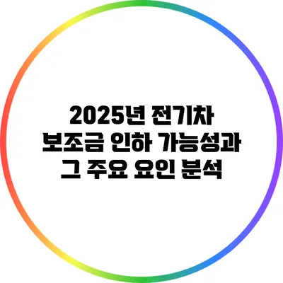 2025년 전기차 보조금 인하 가능성과 그 주요 요인 분석