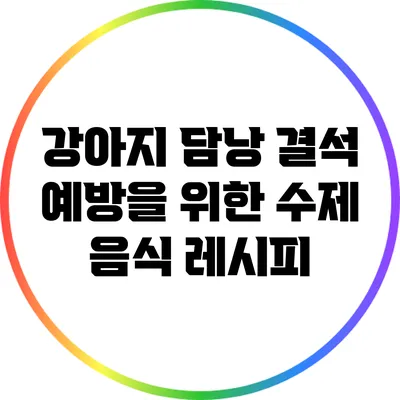 강아지 담낭 결석 예방을 위한 수제 음식 레시피