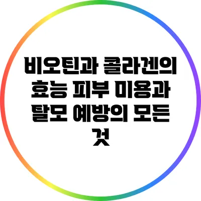 비오틴과 콜라겐의 효능: 피부 미용과 탈모 예방의 모든 것