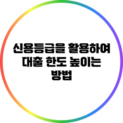 신용등급을 활용하여 대출 한도 높이는 방법