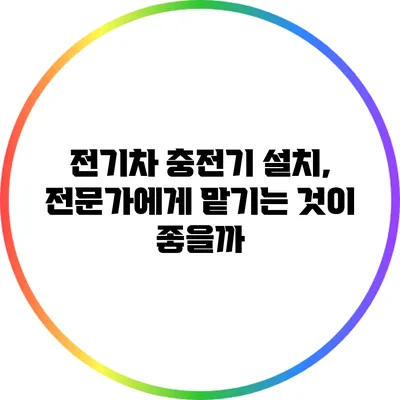 전기차 충전기 설치, 전문가에게 맡기는 것이 좋을까?